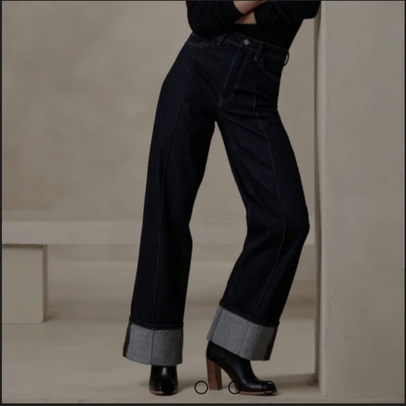 Banana Republic Denim - Banana Republic Dark Denim Wide Leg Jeans